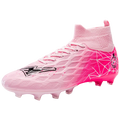 occer Cleats for Men Women High Top Football Boots Geometric Graphic Textured Upper Firm Ground Match Training Shoes 5 Colors