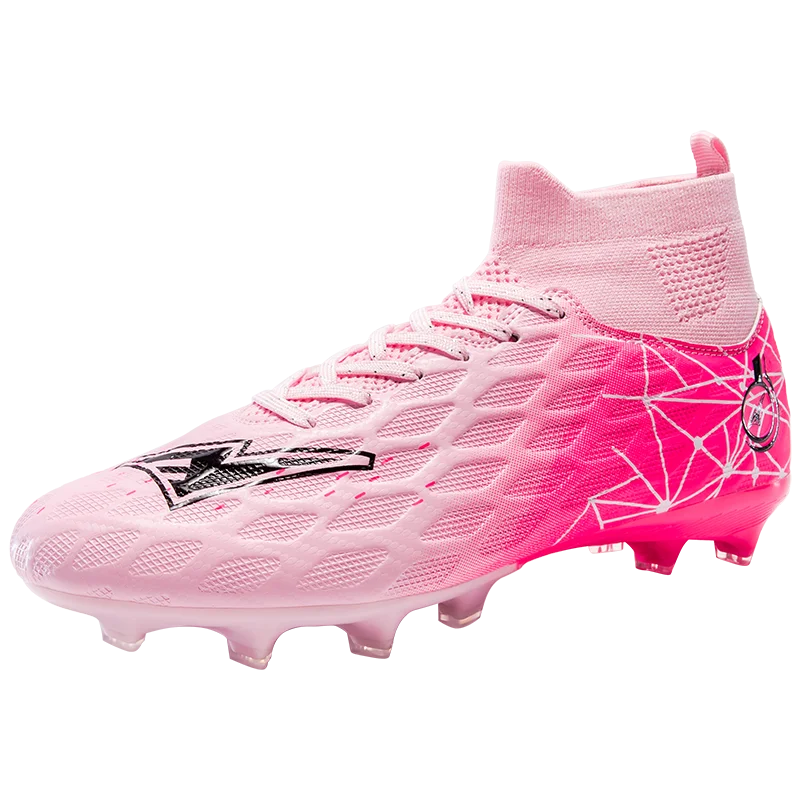 occer Cleats for Men Women High Top Football Boots Geometric Graphic Textured Upper Firm Ground Match Training Shoes 5 Colors