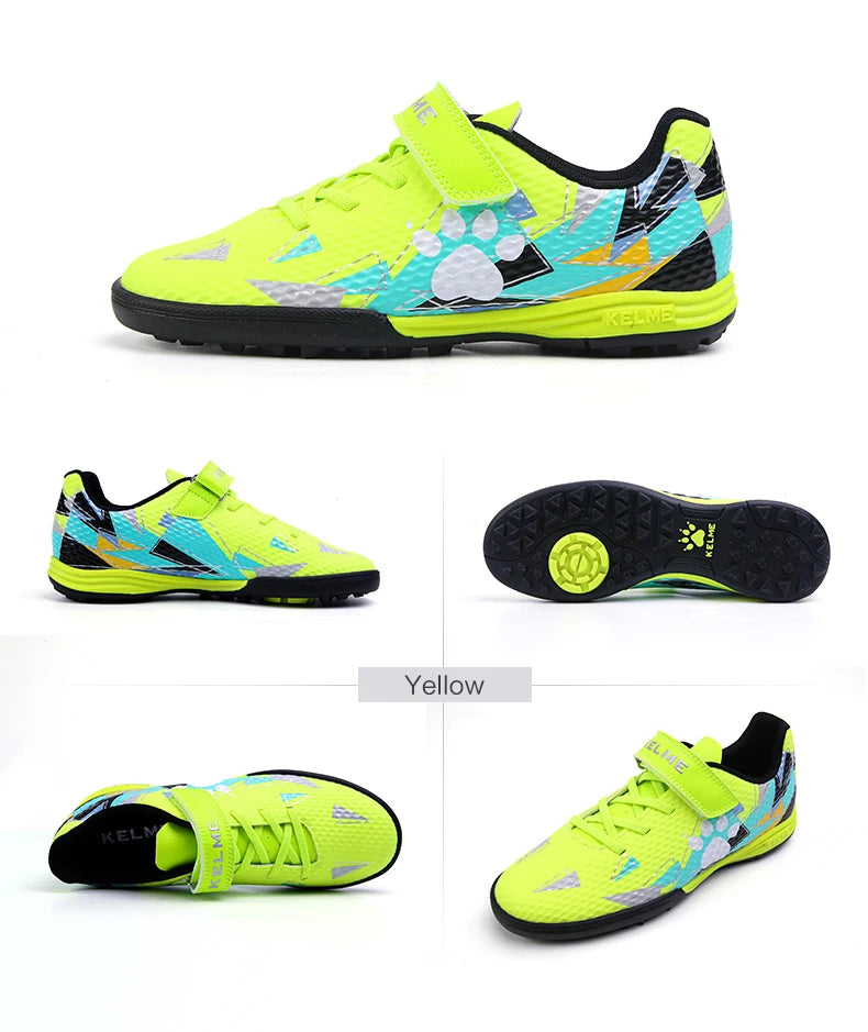 KELME Kids Soccer Shoes Authentic TF Soccer Cleats Boys Football Boots Match Training  Breathable Girls Outdoor Shoes ZX90113052