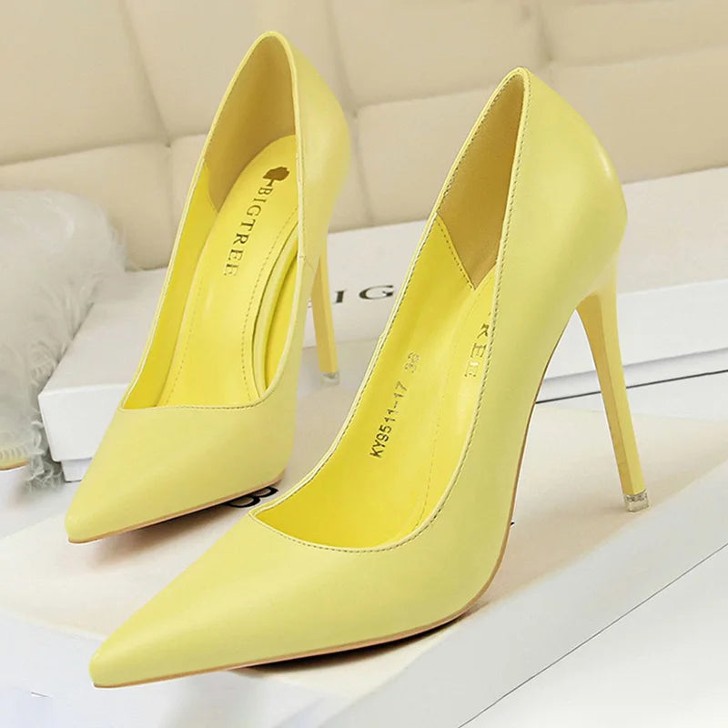 BIGTREE Shoes Women Pumps Fashion High Heels Shoes Black Pink White Shoes Women Wedding Shoes Ladies Stiletto Women Heels 2026