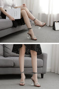 New Design Sexy White String Bead High Heels Women Sandals Summer Gladiator Party Dress Buckles Pumps Shoes Size 35-42