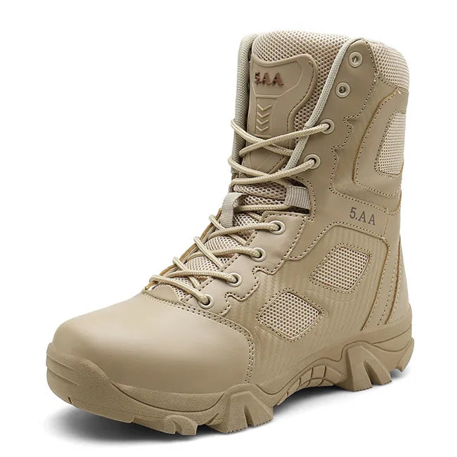 MIXIDELAI Size 39-47 Desert Tactical Mens Boots Wear-resisting Training Boots Waterproof Outdoor Hiking Men Combat Ankle Boots