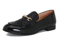 Men Black Leather Shoes Fashion Braid Patterns Casual Shoes Men's Loafers with Gold Chain Buckle Male Wedding Dress Shoes