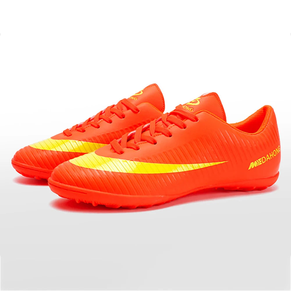 TaoBo Turf Indoor Black Orange Men Soccer Shoes Lace Up Male Kids Cleats Training Football Sneakers Dropshipping Man Trainer Gym