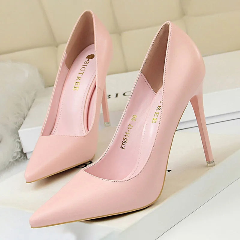 BIGTREE Shoes Women Pumps Fashion High Heels Shoes Black Pink White Shoes Women Wedding Shoes Ladies Stiletto Women Heels 2026