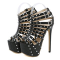 2026 New Summer Platform High Heels Sandals Women Sexy Peep Toe Pumps Fashion Rivet Decoration Ladies Party Pole Dance Shoes