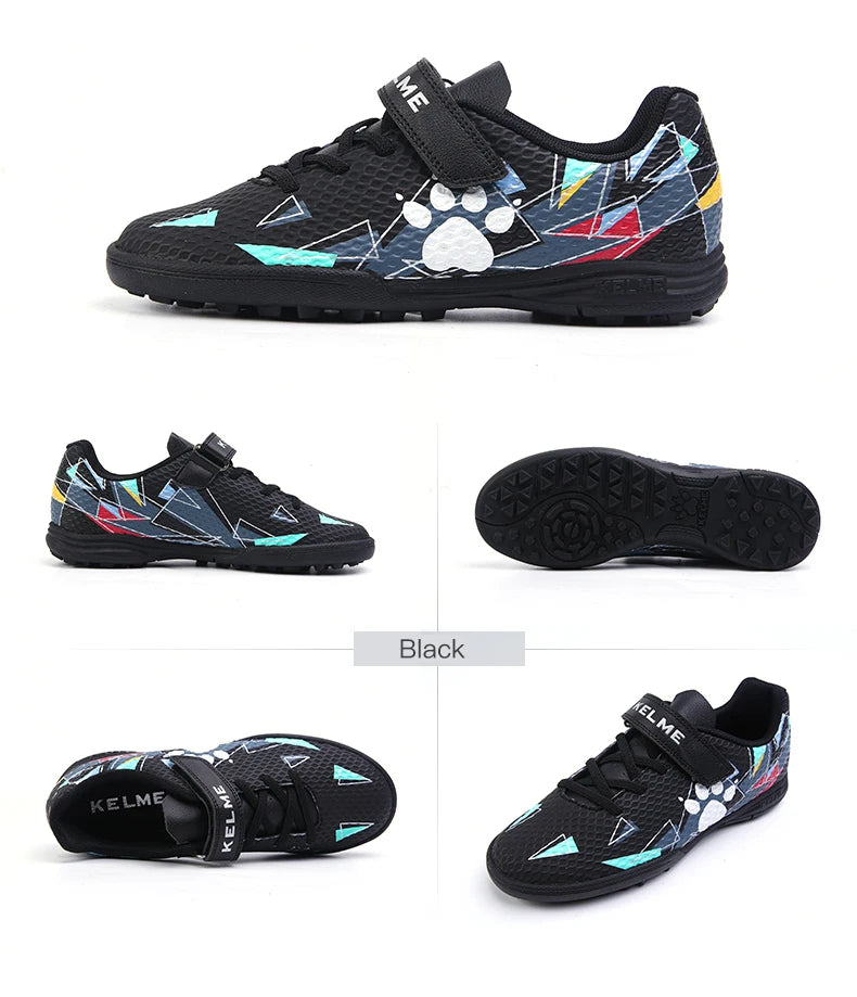 KELME Kids Soccer Shoes Authentic TF Soccer Cleats Boys Football Boots Match Training  Breathable Girls Outdoor Shoes ZX90113052