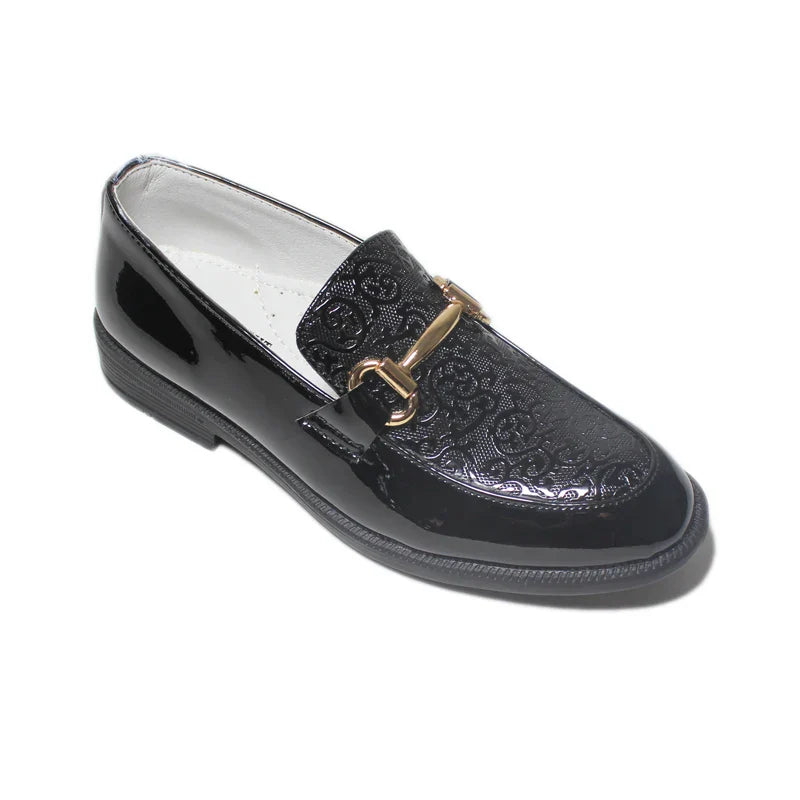 Fashion Boys Shoes Kids Formal Shoe For Party Wedding Black Patent Leather Slip On Round Toes Performance Children Oxfords 25-38