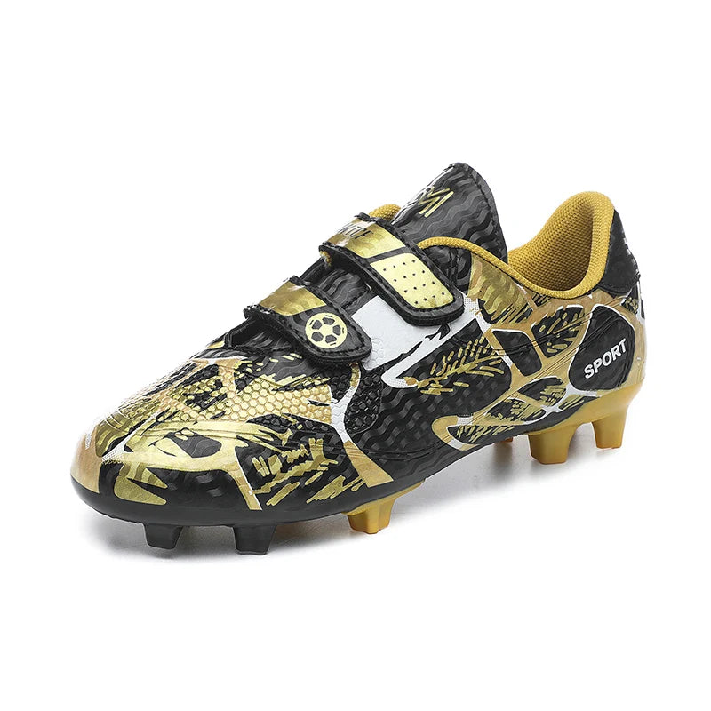 Hot Sale Cheap Kid's Soccer Shoes Trendy Printed Boys Football Cleats Sneakers Hook & Loop Children Training Futsal Shoe Outdoor