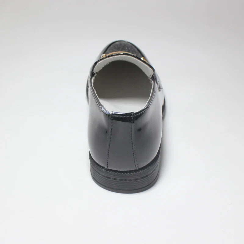Fashion Boys Shoes Kids Formal Shoe For Party Wedding Black Patent Leather Slip On Round Toes Performance Children Oxfords 25-38