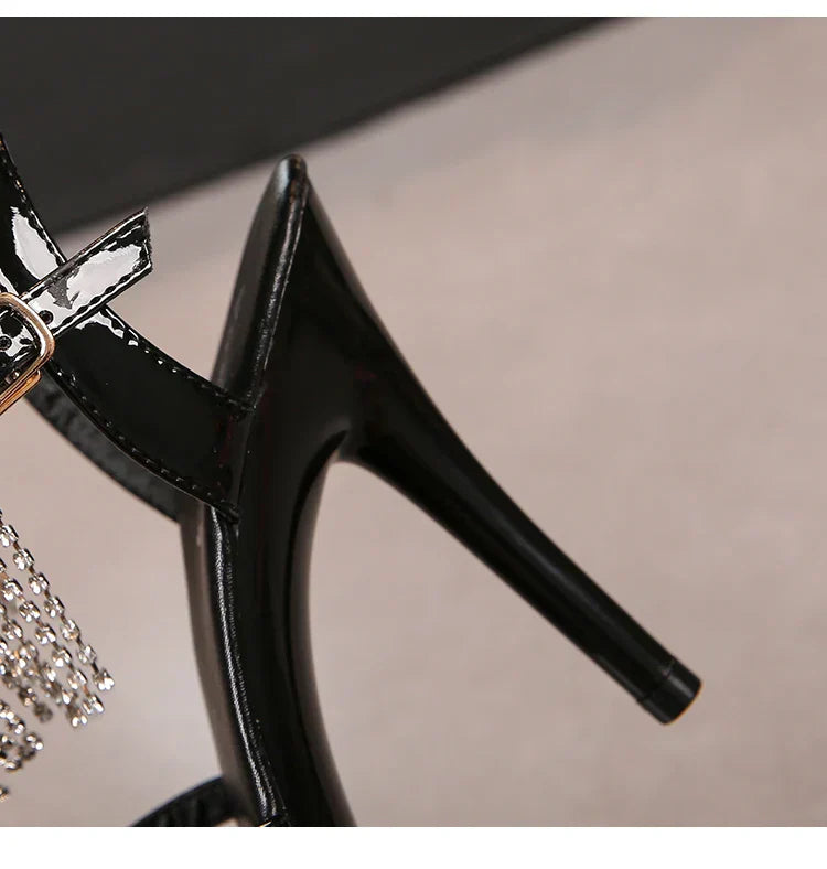 Model Catwalk High Heels Stiletto Sexy Platform 11cm Sandals Female Summer Red party Shoes Woman Sandals Cross Straps Size 43