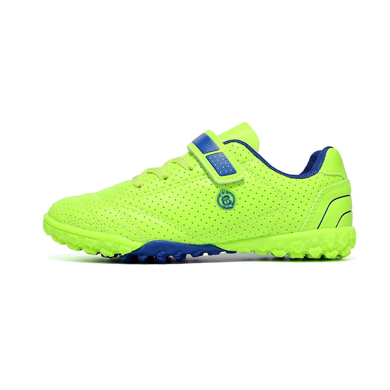 New Summer Breathable Kids Football Shoes, Magic Tape Design And Broken Studs, Lightweight Soft Footwear For Outdoor Football