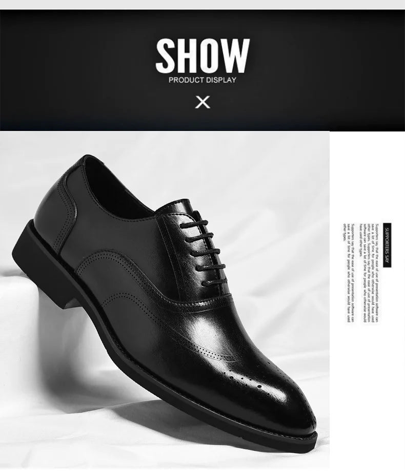 Solid Color New Dress Shoes for Men Lace Designer Fashion Wedding Derby Shoes Male Spring Autumn Business Casual Shoe Man