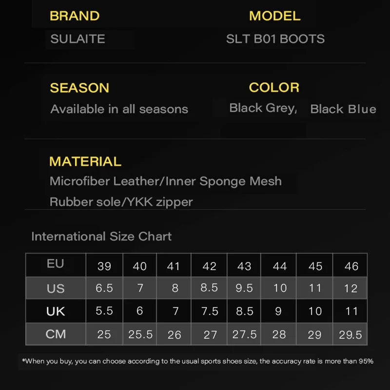 Men Motorcycle boots Breathable Anti-fall Rider Road Racing Casual Shoes Boots Gear Shift Rubber Sole Reflective Motorbike Shoes