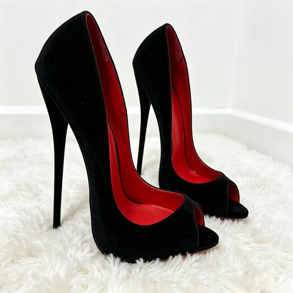 16/14cm Painting High Heels Women Pumps,Sexy Peep Toe Summer Club Party Shoes,Shallow Slip On,Leopard,Black,White,Nude,Dropship