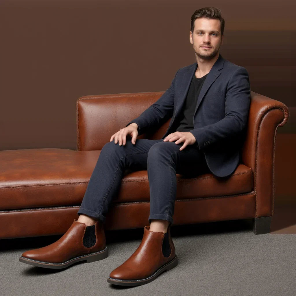 40~46 Men Chelsea Boots Brand Retro Comfortable Fashion Men Boots