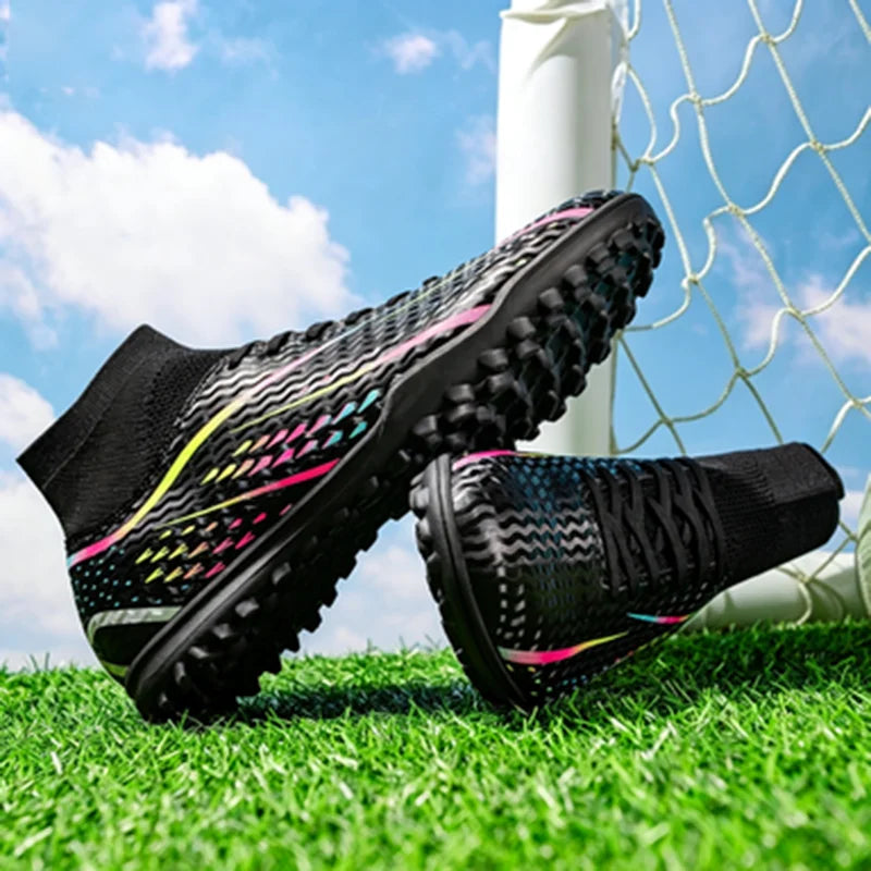 Premium Adult TF Soccer cleats Textured PU Fabric High Friction Rubber Stud Anti-slip Improve Ball Control For Football Players