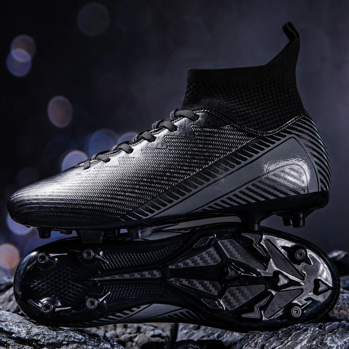 AG/FG Football Boots Unisex Kids Youth PU+Fabric Upper TPU Sole Anti-Slip Durable Outdoor Sports Pitch Training Shoes