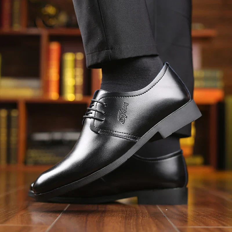 Men's Shoes Black Leather Formal Shoes for Men Oxfords Male Wedding Party Office Business Shoe Man zapatos de hombre Plus Size