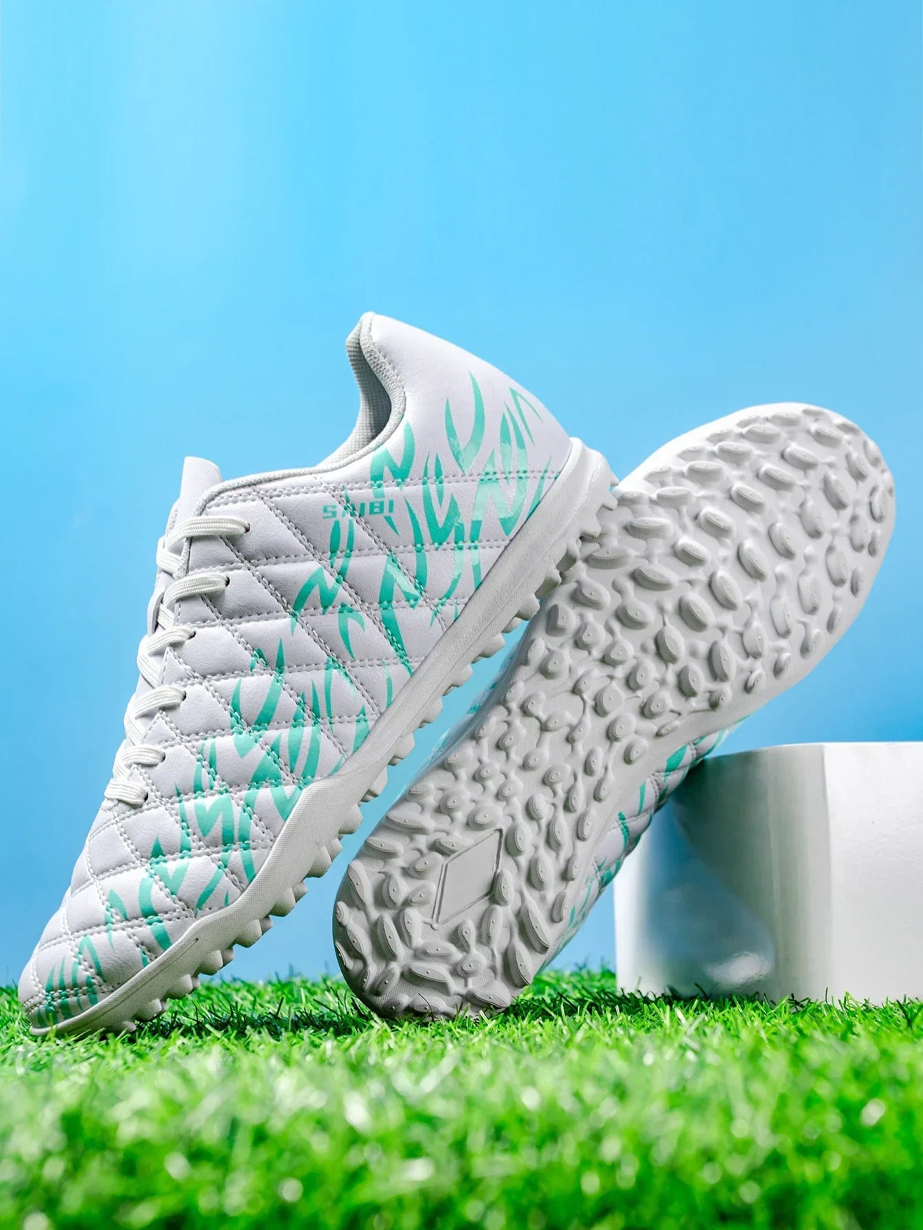 Men Women Kids Youth TF Turf Soccer Cleats PU+Fabric Upper Rubber Sole Non-Slip Wear-Resistant Training Shoes
