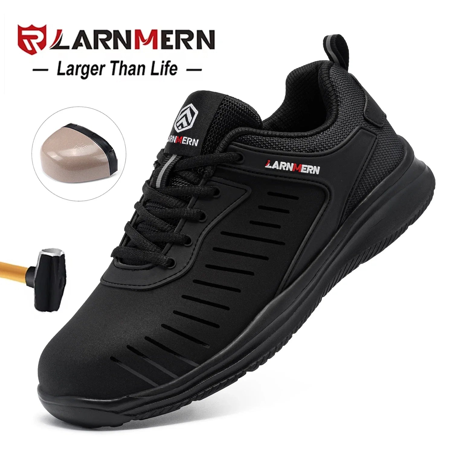 LARNMERN Men's Lightweight Safety Shoes for Women Steel Toe Boots Shoe Work Puncture Resistant Shoes