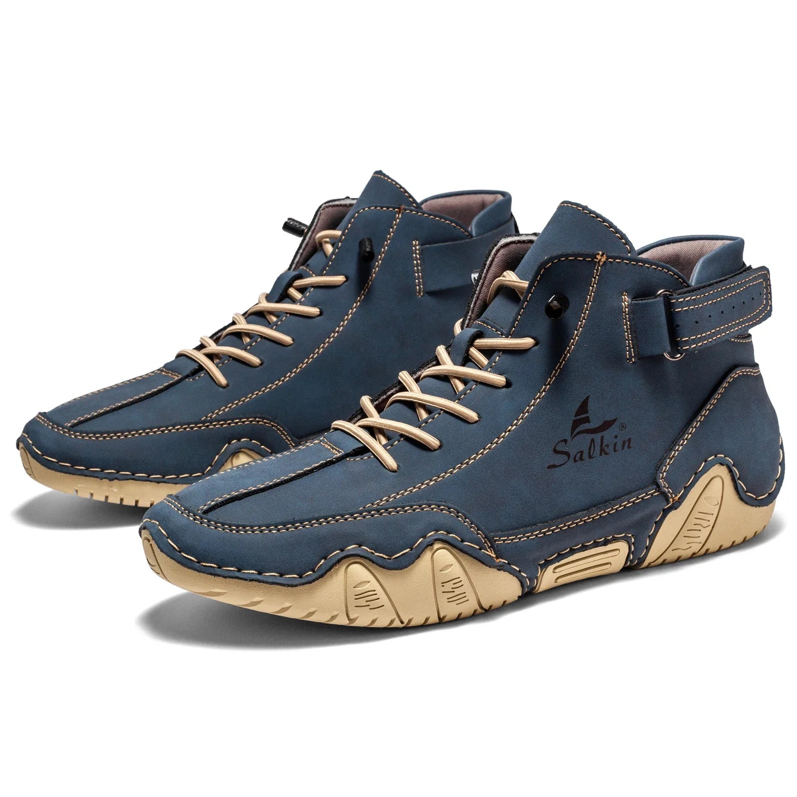 New 2025 Handmade Men Boots Design Sneakers Man Outdoor Non-Slip Casual Leather Men Shoes Ankle Boots Breathable Hot Sale