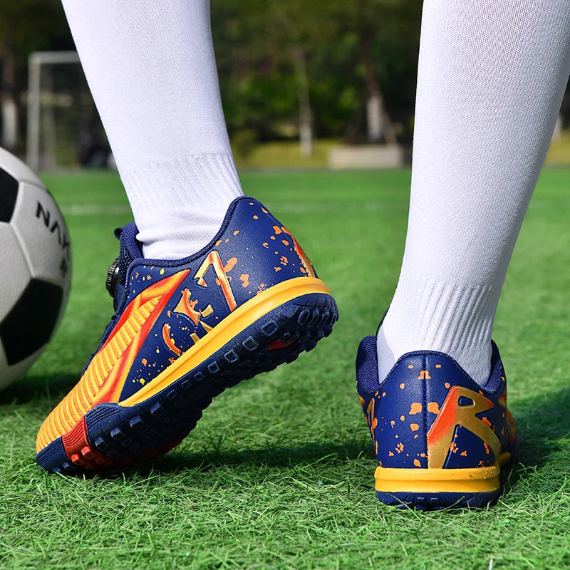 Breathable Synthetic Leather Soccer Boots Anti Twist Midsole Reinforced Heel Wear Resistant Outsole Unisex Outdoor Football