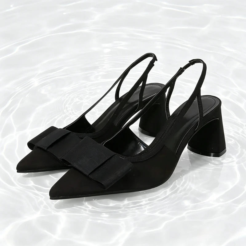 Sexy Burgundy Patent Leather Pointed Toe Pumps Women Fashion Bow Slingback Brand Designer Shoes Elegant Cozy Banquet Dress Shoes