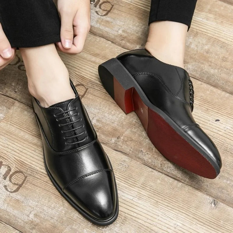 Business Derby Shoes For Men, Lace-up Front Dress Shoes