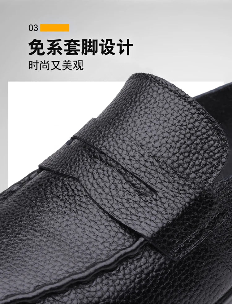 2026 Spring Autumn New Loafers Male Solid Color Fashion Casual Leather Shoes Male Soft Sole Light Driving Shoes Man