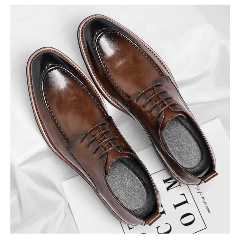 Men's Oxford Derby Dress Shoes Business Formal Casual Party Footwear Comfortable New Fashion Solid-Color Sneakers