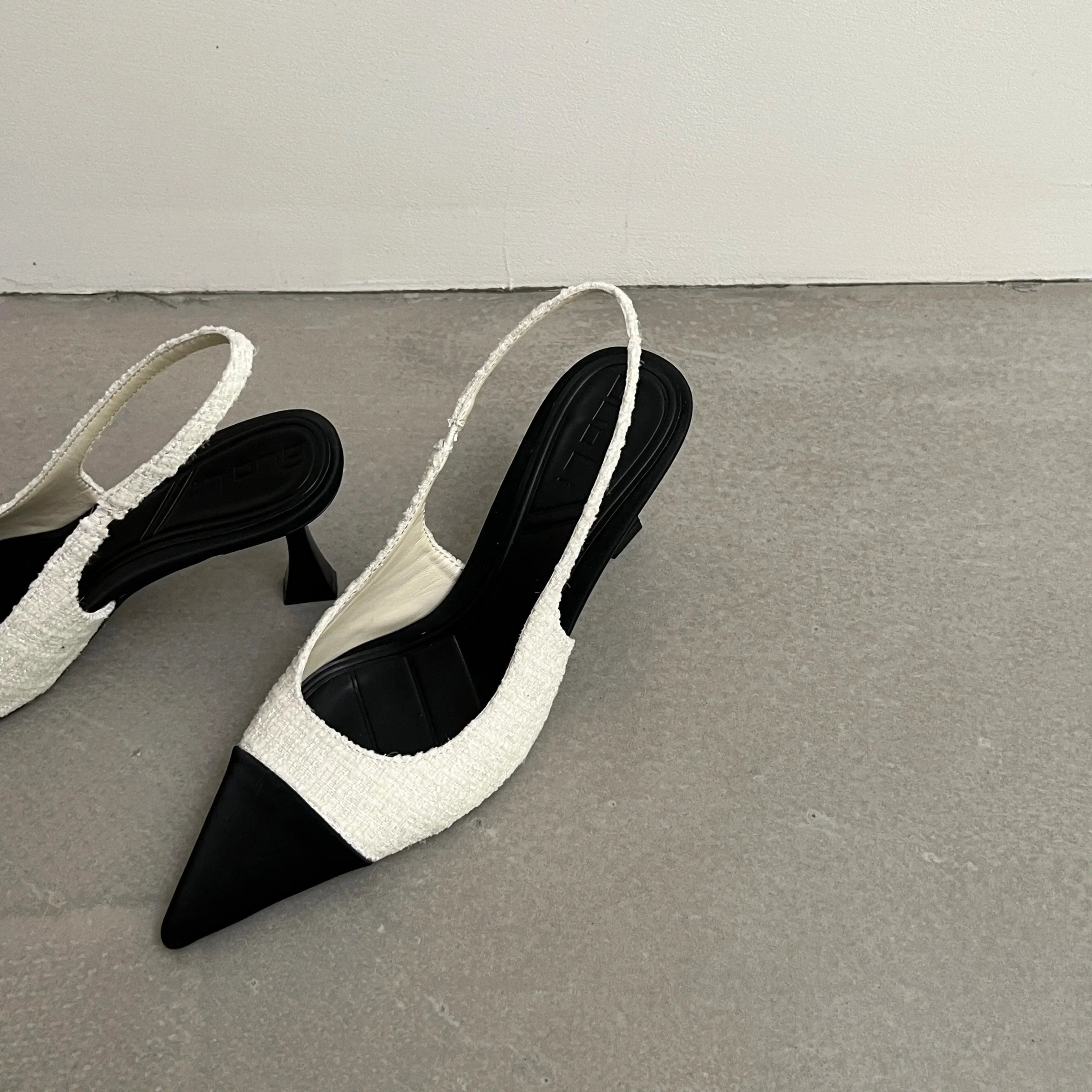 New style pointed-toe fashionable high-heeled shoes for women with thin heels open-back, shallow-cut and suitable foroutdoorwear