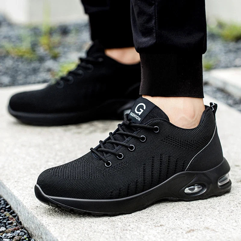 Safety Shoes for Men and Women, Breathable Work Sports Shoes, Steel Toe Shoes, Puncture Resistant Safety Protection Shoes
