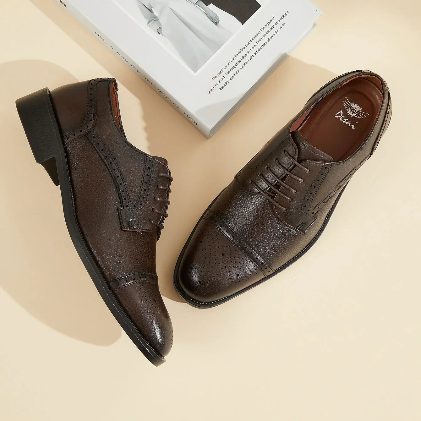 Men Summer PU Round Toe Lace Up Height Increase Business Formal Dress Shoes Breathable Anti-Slip For Office Work Shoes
