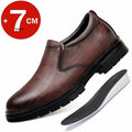 Big Size Elevator Loafers Wedding Men Leather Shoes Business British Formal Dress Shoes Height Increase Insole 7CM Lift Moccasin