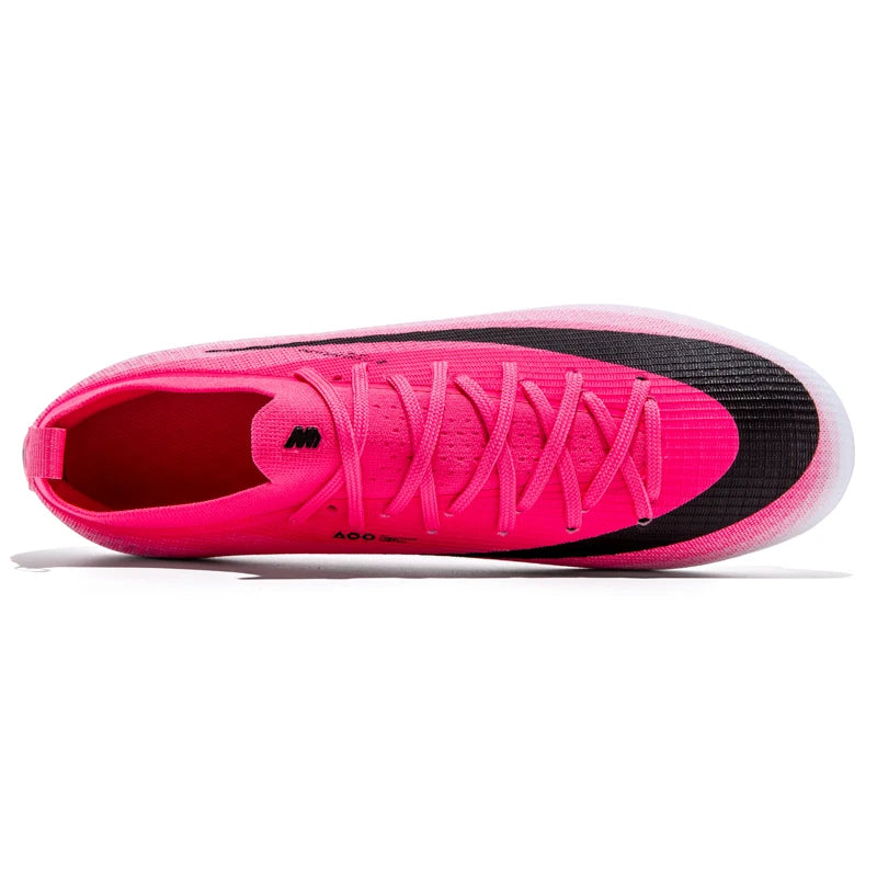 Pink Mens Football Boots FG Boys Training Studded Fast Soccer Cleats Youth Outdoor Lawn Non Slip Football Shoes Man 35-45