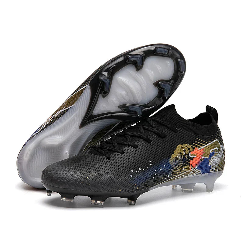 New Men Football Boots Soccer Cleats FG Non-Slip Training Shoes Soccer Shoes Long Spikes Match Ultralight Outdoor Drop Shipping
