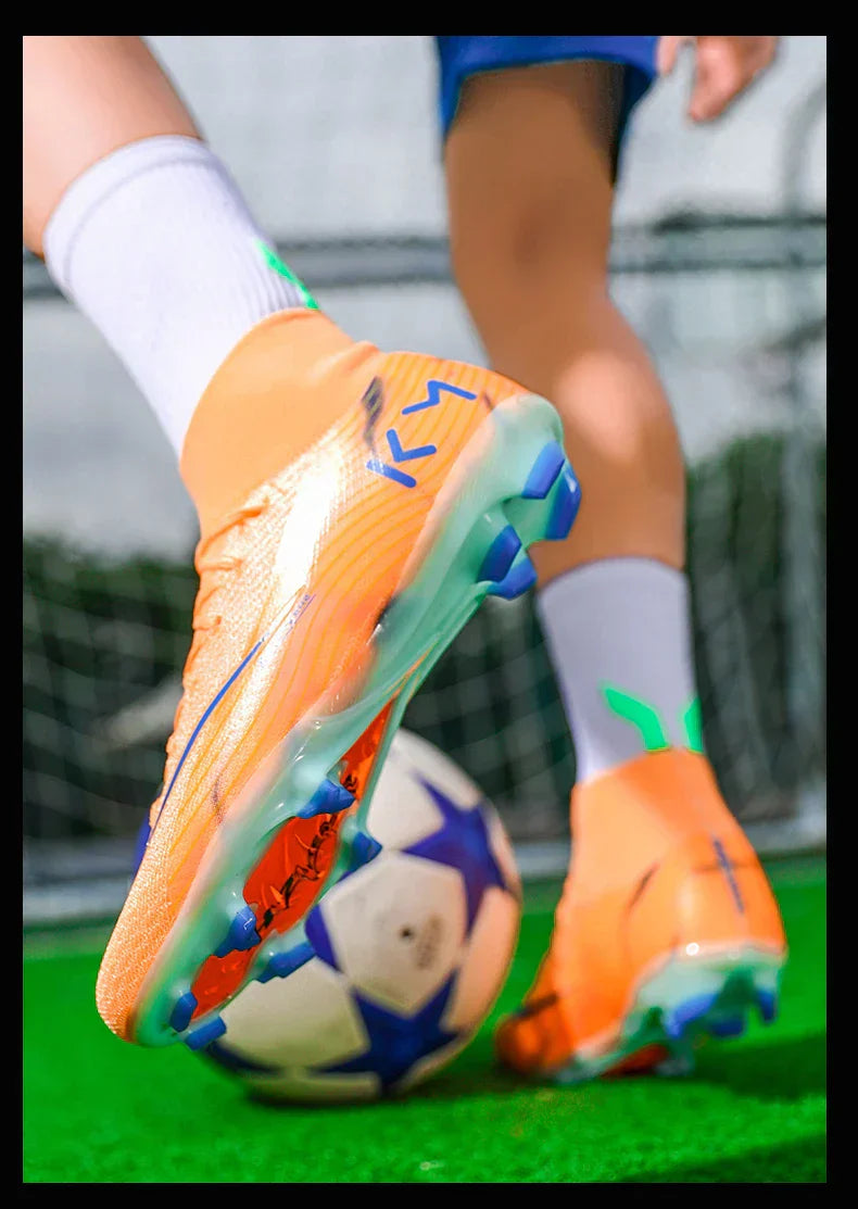 New Men Soccer Shoes Football Boots Cleats Adult Outdoor Breathable Training Sport Long Spikes Boys Non Slip Match Comfortable