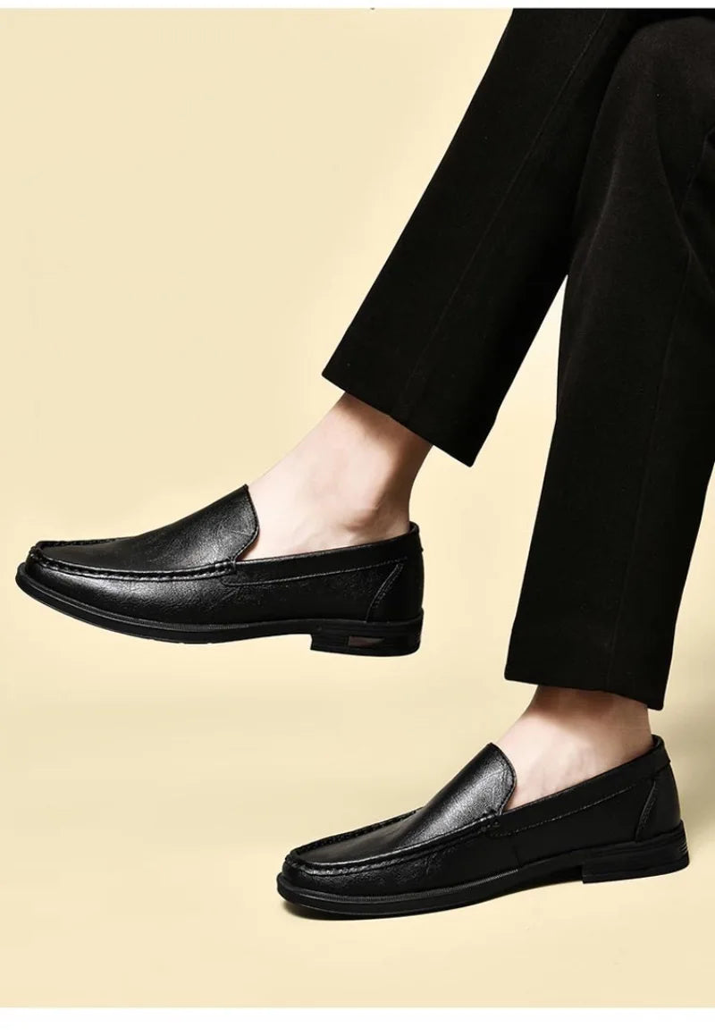 Genuine Leather Men's Shoes Classics Business Dress Shoes Moccasins Slip on Loafers Driving Shoes for Men Casual Shoe Big SIze48