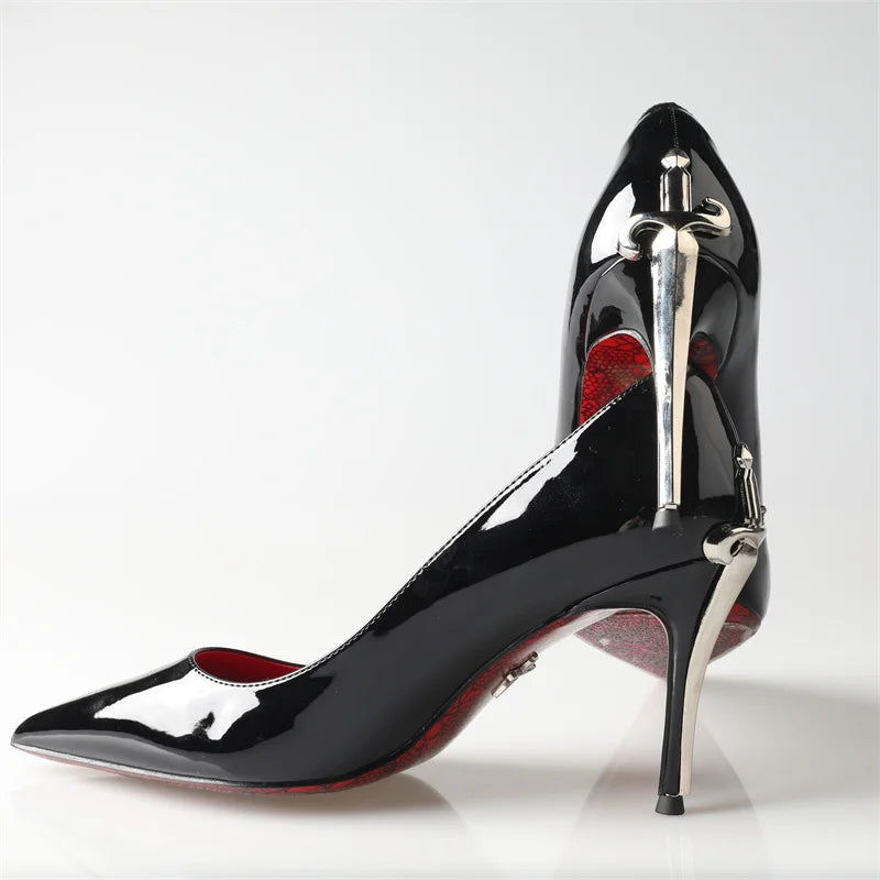 Alionly 2026 New 8CM Thin High Heels Pumps Women Pointed Toe Slip On Shoes Elegant Prom Wedding Stripper Ladies Sandals