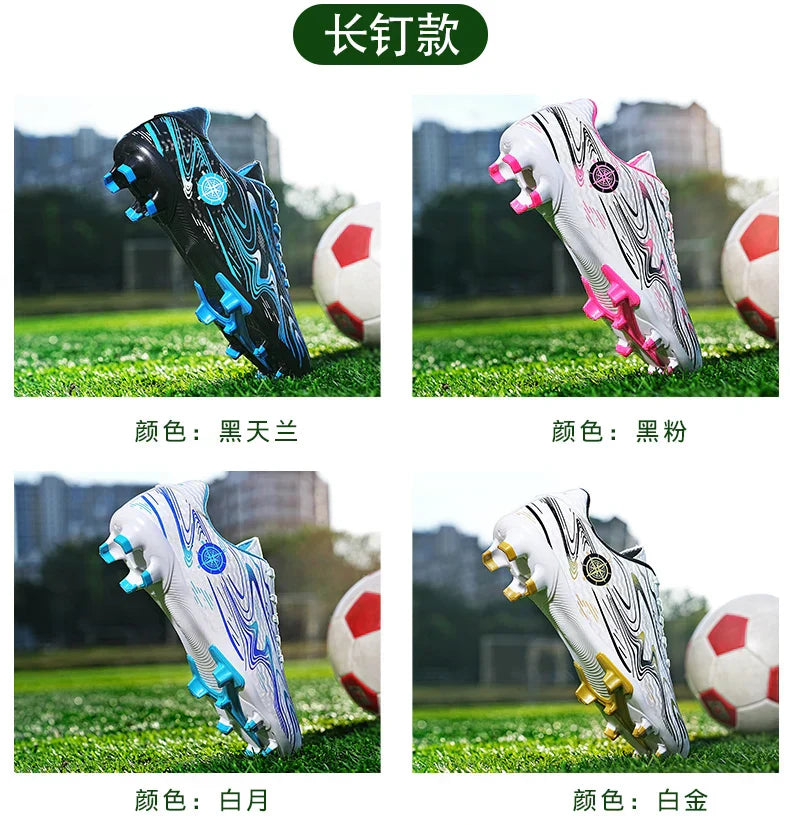 Men's football shoes with long studs for men, women, children, boys, teenagers, sports sneakers, outdoor training shoes