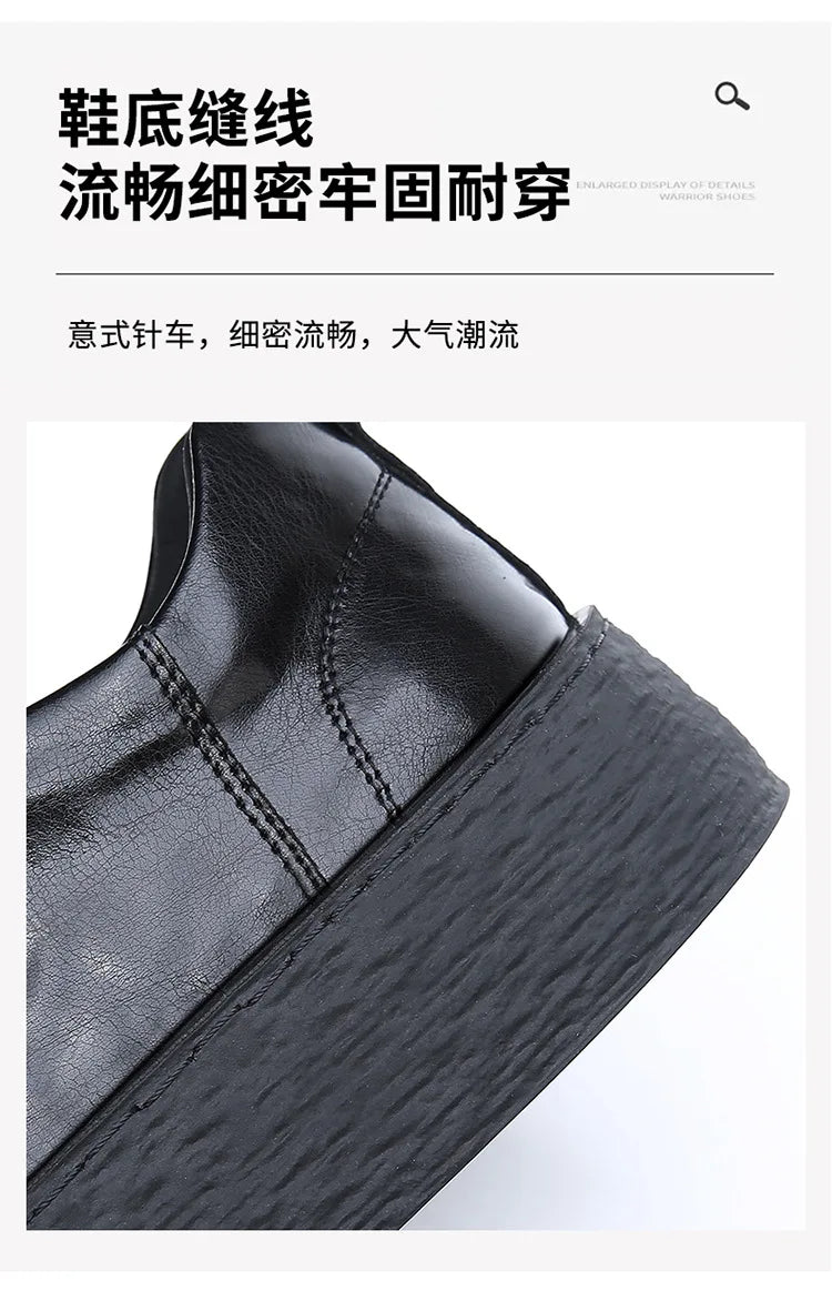 Height-increasing Business Casual Loafers for Men 2026 Spring New Black Designer Shoes Male Fashion Genuine Leather Shoe Man