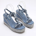 Trendin Mode Women's Velvet High Wedge Sandals 10cm Heel