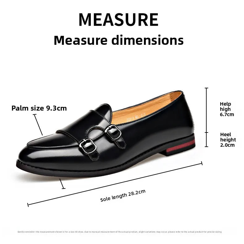 Spring Summer New Cow Leather Shoes for Men Buckle Designer Loafers Male Solid Color Big Size Fashion Business Casual Shoes Man