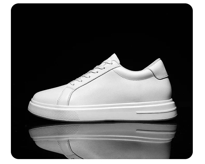 New  Men's Sneakers Elevator Shoes Heightening Height Increase Insole 6-10CM High Heels Shoes Leather Sport Shoes Men Shoes
