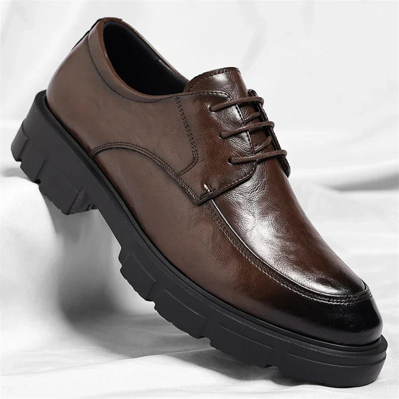 Men Dress Elevator Shoes Platform Breathable Lift Casual Business Luxury Genuine Leather Heightening Shoes5/8/10CM Taller Male