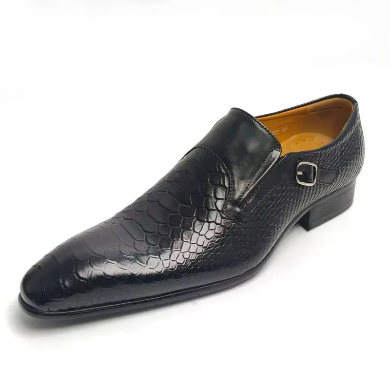 Fashions slip-on loafers buckle leather Shoe daily casual shoes men's Business Formal Office Shoes original designer British