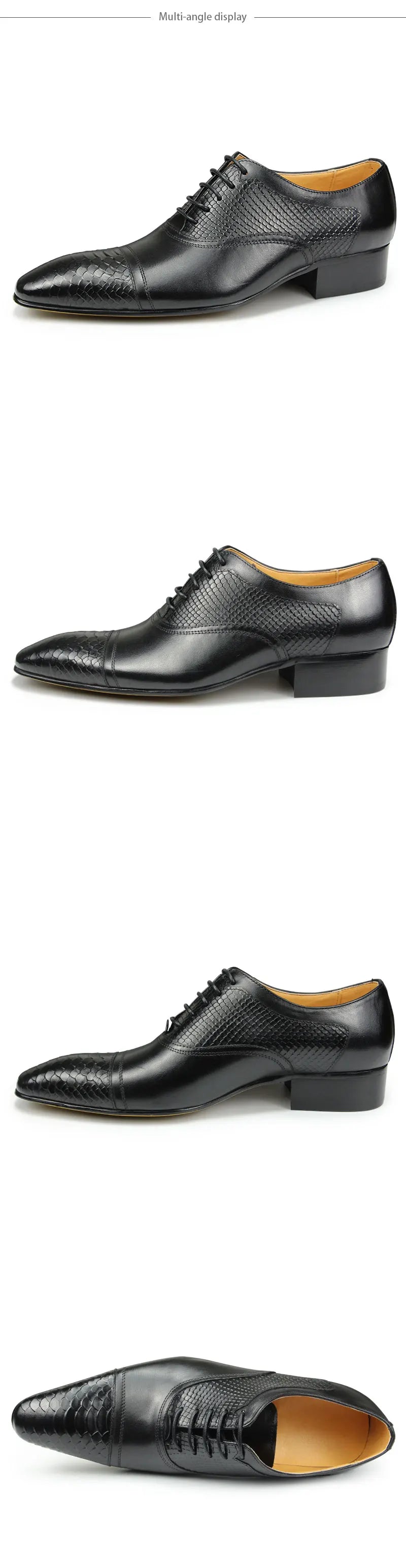 High-end Handmade Leather Shoes Men's Fashion Carved Brogue Shoes British Breathable Business Formal Shoes Pointed Oxford Shoes