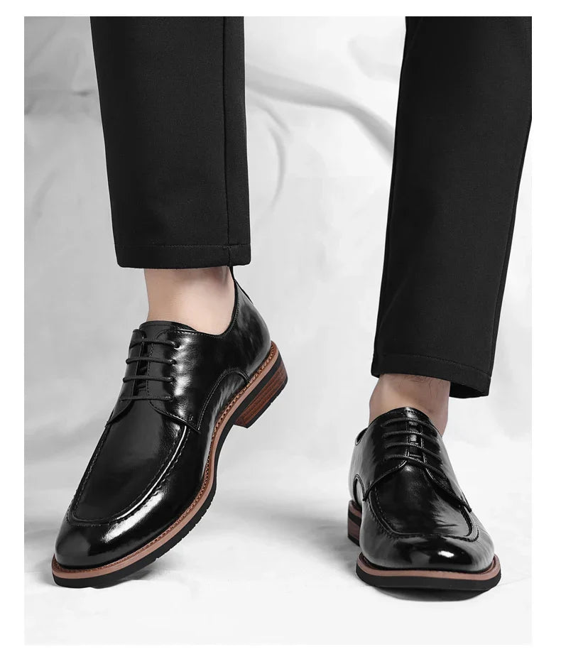 Men's Oxford Derby Dress Shoes Business Formal Casual Party Footwear Comfortable New Fashion Solid-Color Sneakers