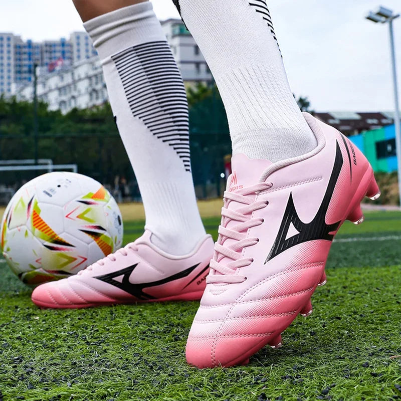 Men Football Boots Soccer Shoes Breathable Professional Turf Outdoor Non-slip Long Spikes Adult Ultralight Training Futsal